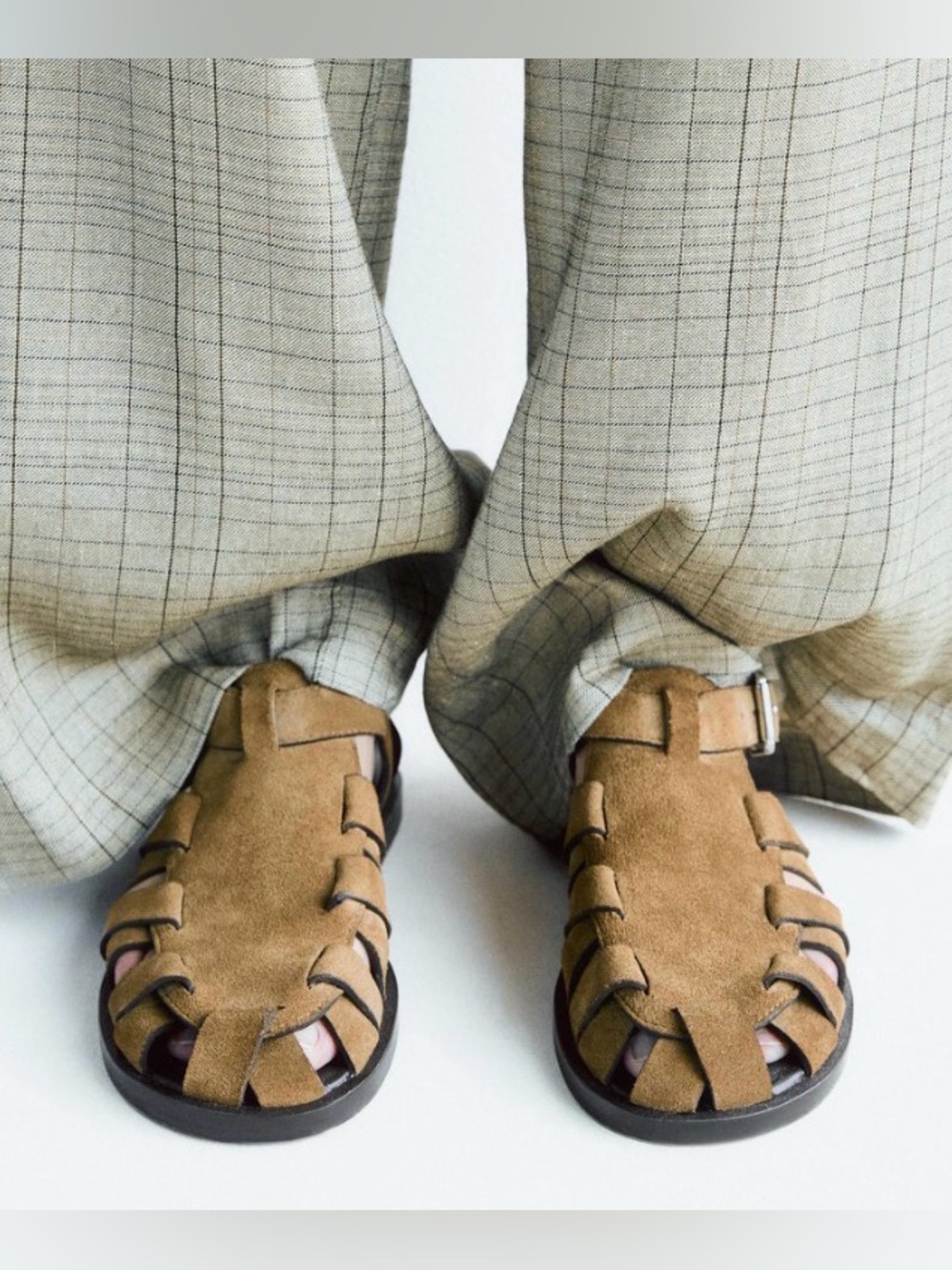 NWT Masssimo Dutti Suede Fisherman Sandals